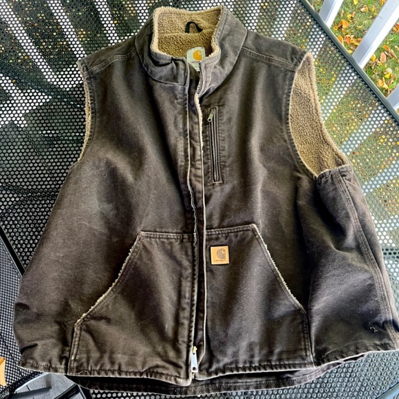 Men's CARHARTT Sherpa Lined Vest ~ VINTAGE ~2XL - Picture 1 of 9